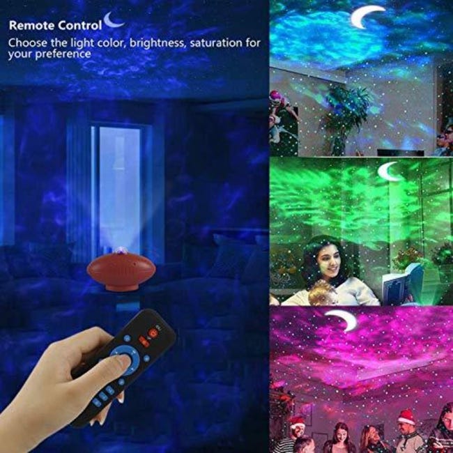 Proiettore Di Luce Notturna Stelle Altoparlante Musica Bluetooth Festa Camera  Da Letto Bambini 