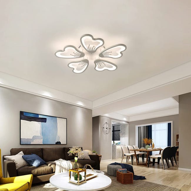 Plafoniera moderna a LED dimmerabile, lampada da soffitto a forma di petalo  creativa da 60 W, lampadario moderno in metallo acrilico per soggiorno, ri