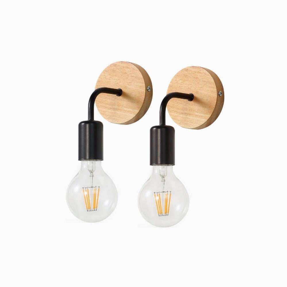 NETTLIFE Lampada Da Parete Vintage Retrò E27 In Nero Illuminazione Da Parete Industriale Per Interni In Legno Pelle Plastica Senza Lampadina 92453145 - Foto 10