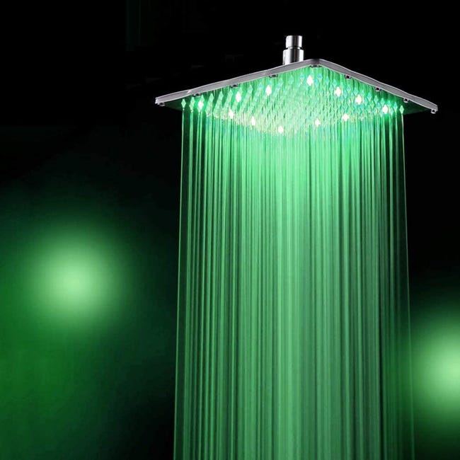 pommeau de douche LED controle de temperature llumiere colorée pressurisé  économie d'eau temperature numérique douche à main