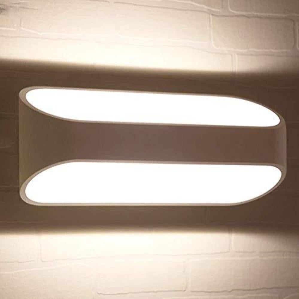 HLFVLITE 6W Lampada da Parete per Interni/Esterno LED Moderno Su e Giù Applique Da Esterno, Applique da Parete in Alluminio Nero, IP65 Impermeabile, 3000K Bianco Caldo