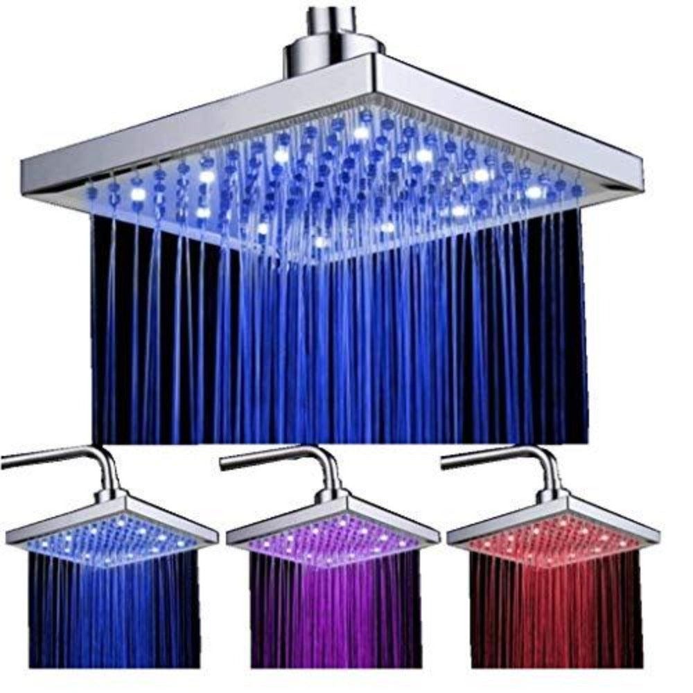 Cabezal de de Rociador de lámpara Automática LED Azul de 24 Cm, Agua  Ligera, , Lluvia Macarena Alcachofa de la ducha