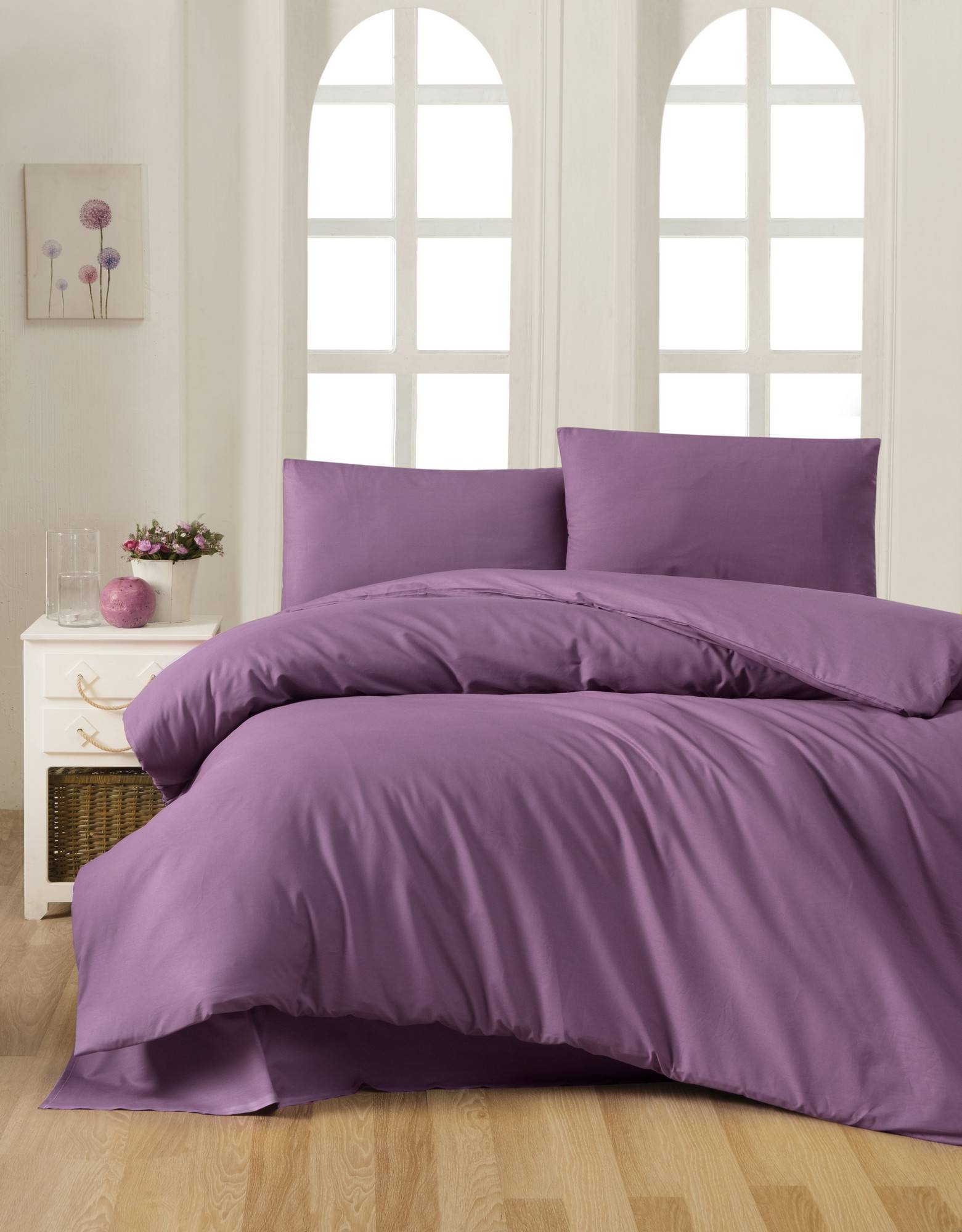 Set housse de couette 260x220cm et 2 taies d'oreiller 60x60cm Lovina