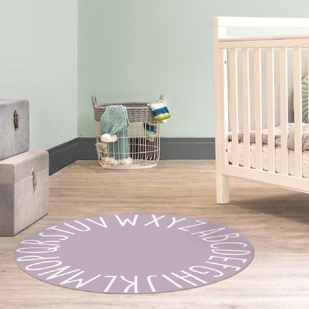 Tapis de chambre enfant CAMILLE - Alphabet Rose - diam.140cm - Maison ...