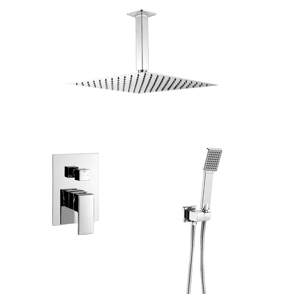 Valaz ducha empotrada monomando a techo cuadrada cromada serie eresma - 25cm