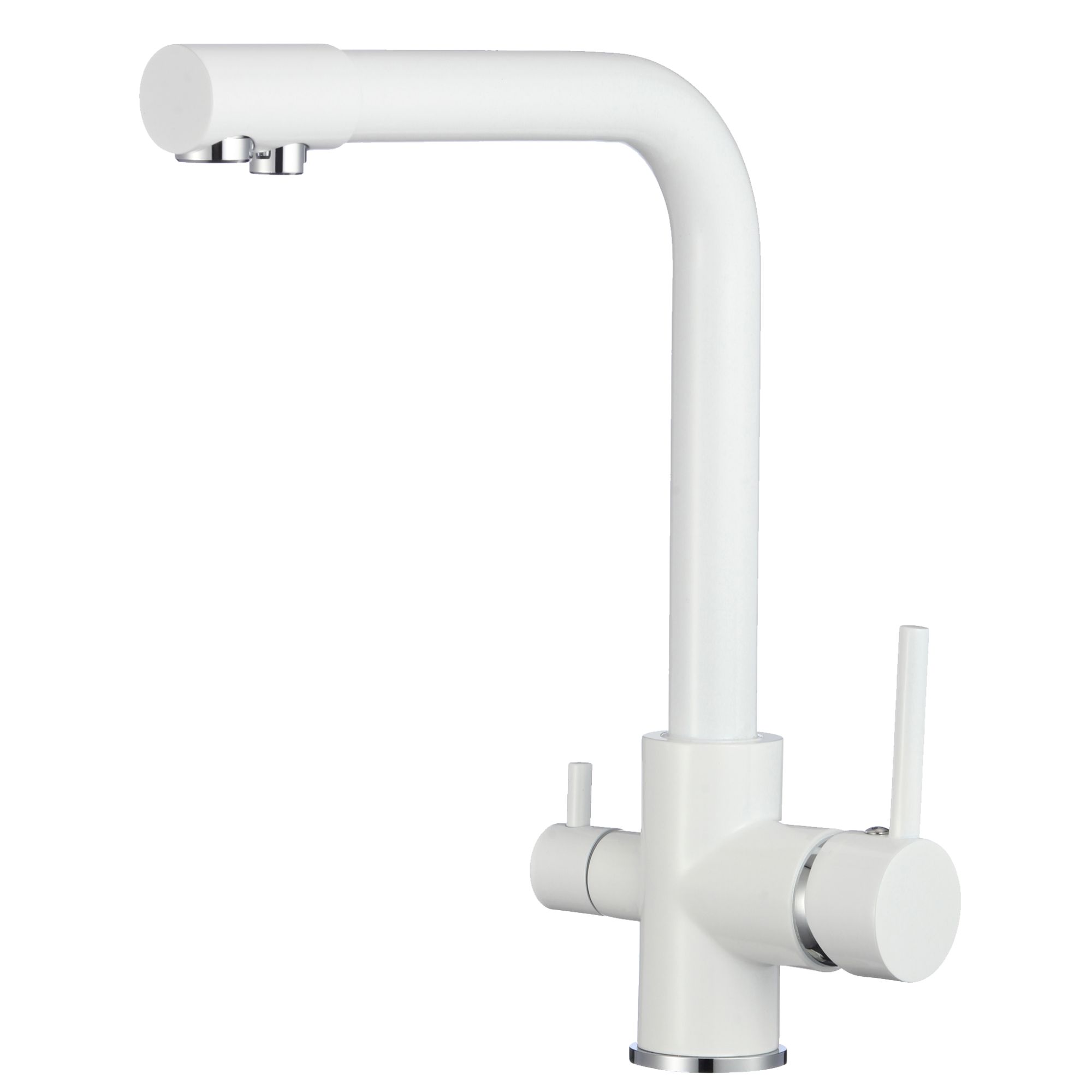 VALAZ Grifo de cocina osmosis 3 v as redondo Blanco serie Nilo