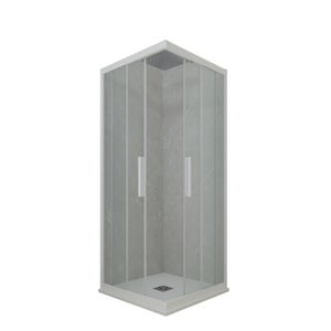 Mampara de ducha angular deslizante 70x70 CM de PVC Antracita H