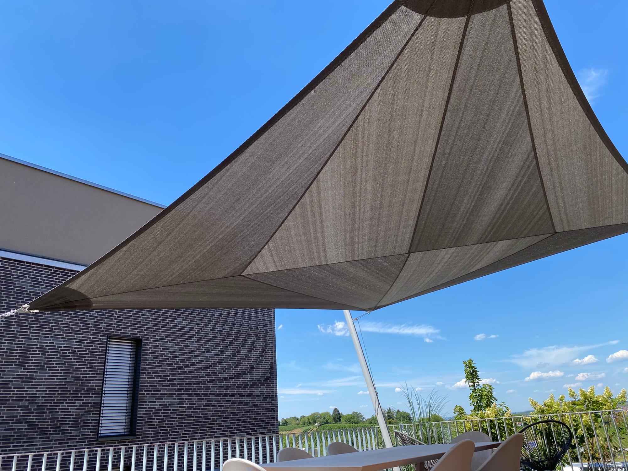 Maanta shade sail premium corte radial quadrado 5x5m hdpe 320g cor