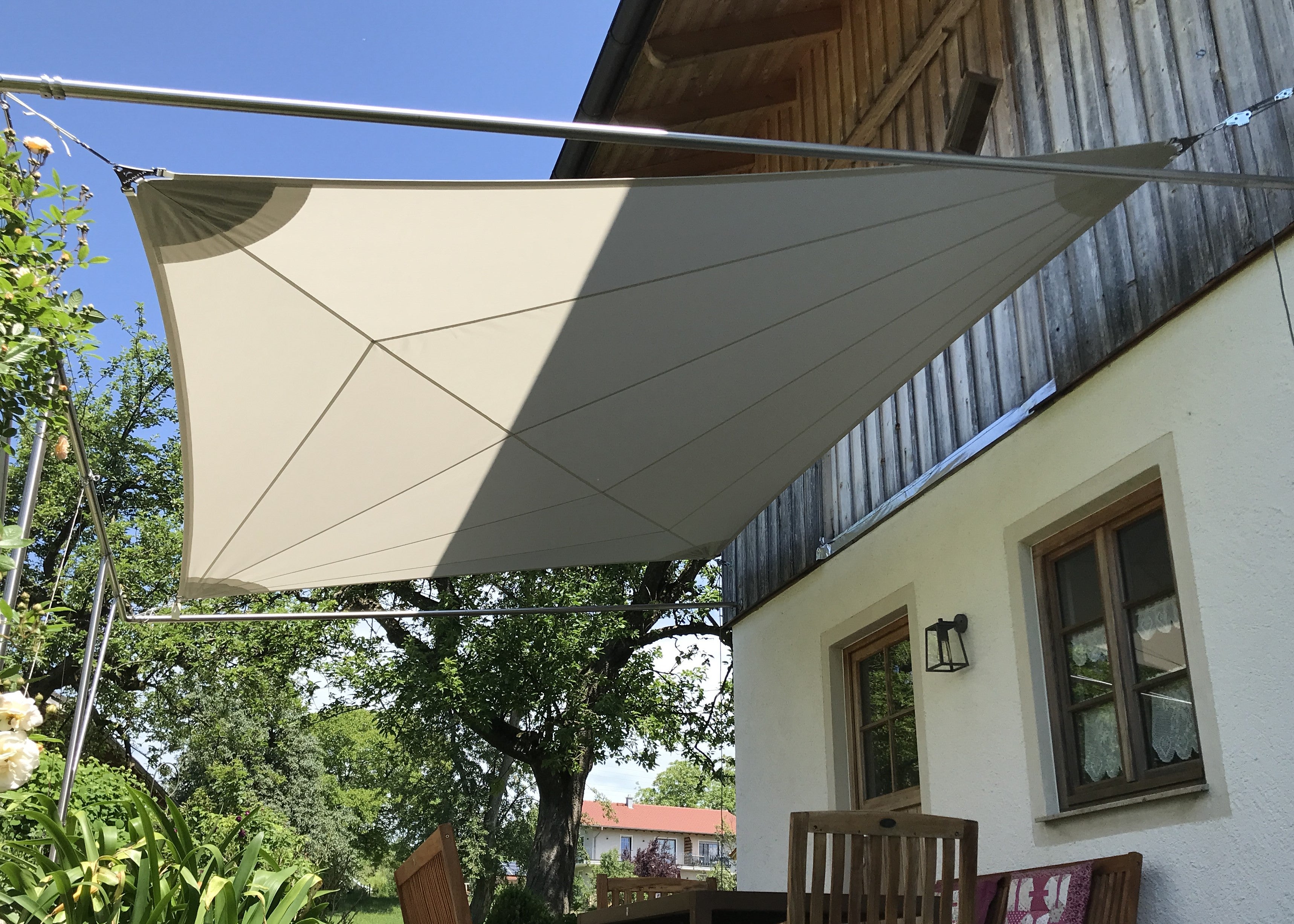 Toldo Vela Triangular 5x5x5m Impermeable Anti UV para Jardín