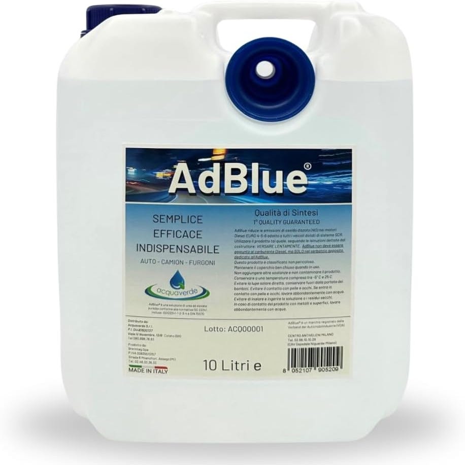 AdBlue, ACQUAVERDE, Additivo per Gas di Scarico Motori Diesel