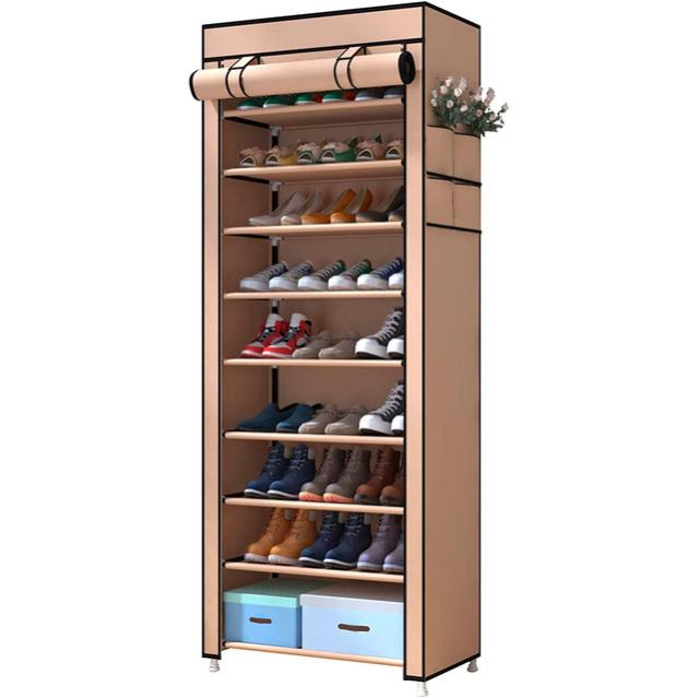 Armario Zapatero Tela con Puertas Cremallera 160x60x30 cm (Marron) Leroy Merlin
