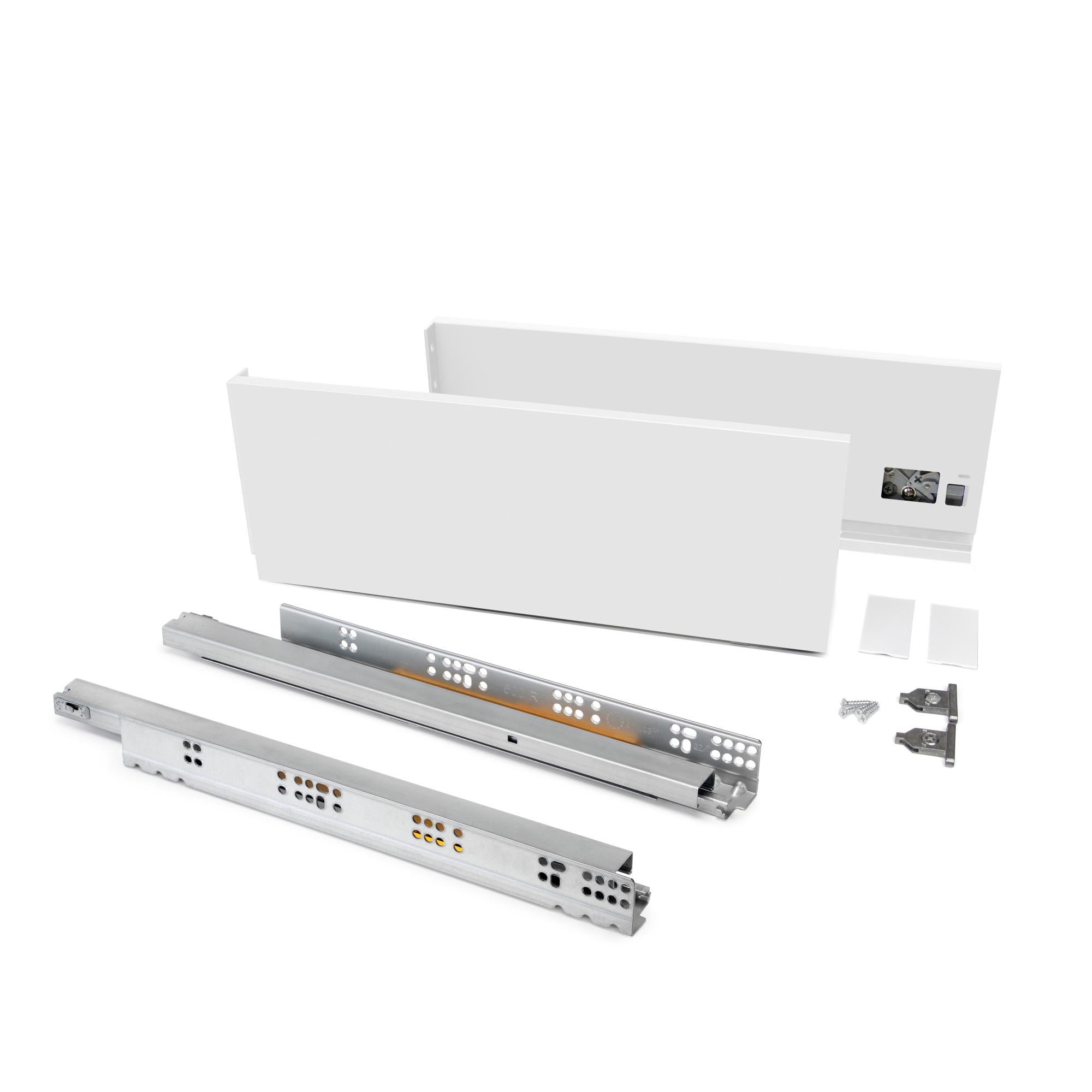 Emuca Kit di cassetti per cucina o bagno Vertex, altezza 93 mm, con