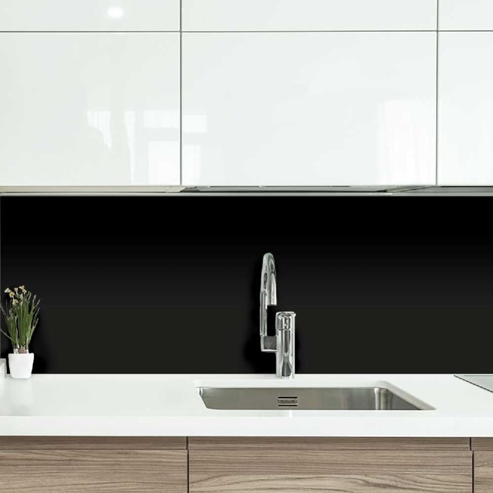 Fond De Hotte/crédence En Aluminium Noir - Hauteur 75 Cm, Longueur 110 Cm, épaisseur 1.5 Mm, Satiné - 8