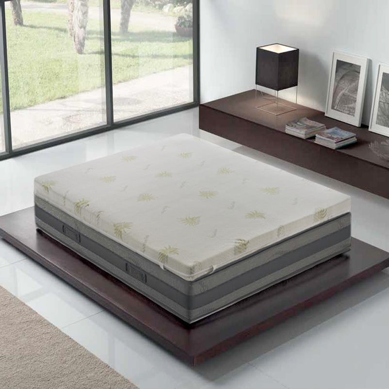 MaterassieDoghe - colchón 90x190 viscoelástico, 3 capas, funda extraíble, 5  cm de viscoelástico, 7 zonas de confort
