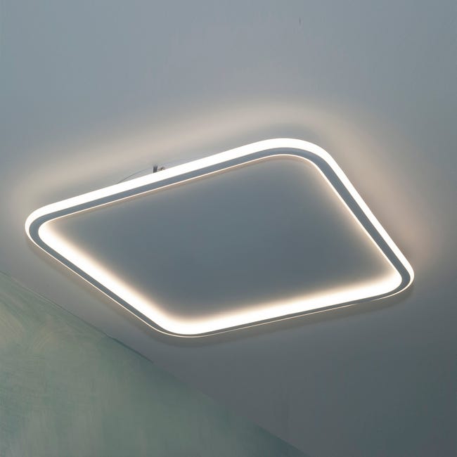 Bathtub front traffic Plafoniera quadrata LED 50W luce indiretta lampada soffitto bagno cucina  4000lm 230V 50cm LUCE 3000K | Leroy Merlin