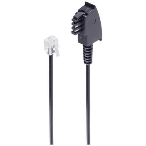 Adaptateur Téléphone Goobay Wentronic RJ11 Mâle Vers TAE F Femelle - Noir | Connexion Prise Téléphonique