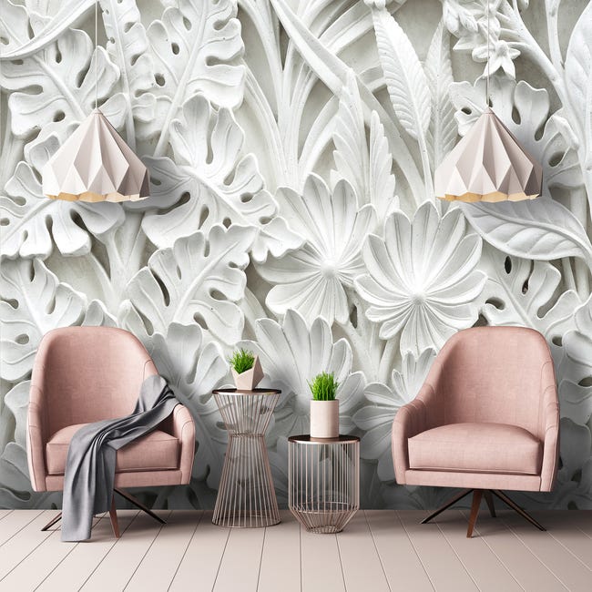 Carta da parati 3D Wall Colori e fiori Adesivi murali 3D moderno carta da  parati fotomurali murale Soggiorno camera da letto 200cm×140cm(LxH) :  : Fai da te
