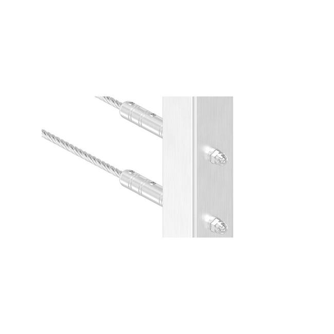 Tendeur inox avec vis et cheville - câble de 3 à 4 mm