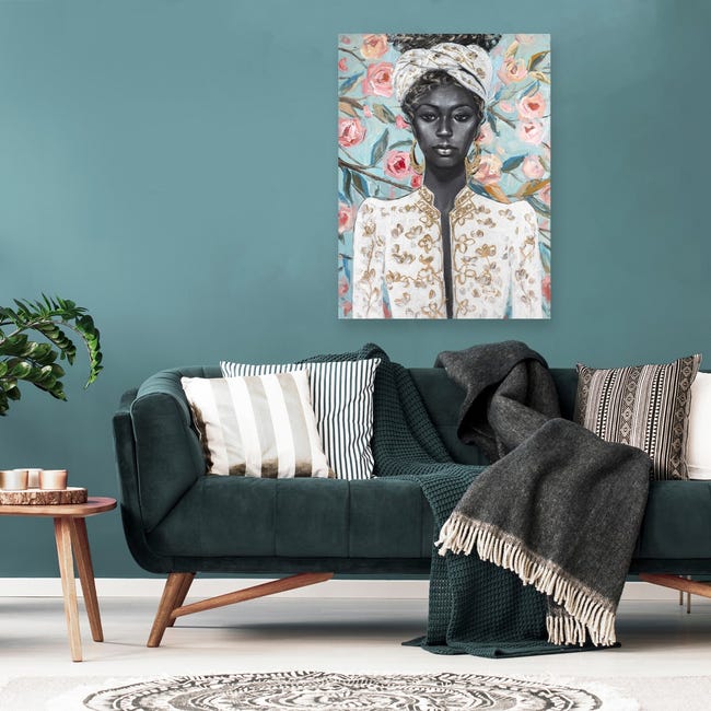 Signes Grimalt By SIGRIS - Cuadro Mujer Africana Verde de Pintura, Cuadro  Cuadros Decoracion Salon Cuadros Para Dormitorios Modernos cm