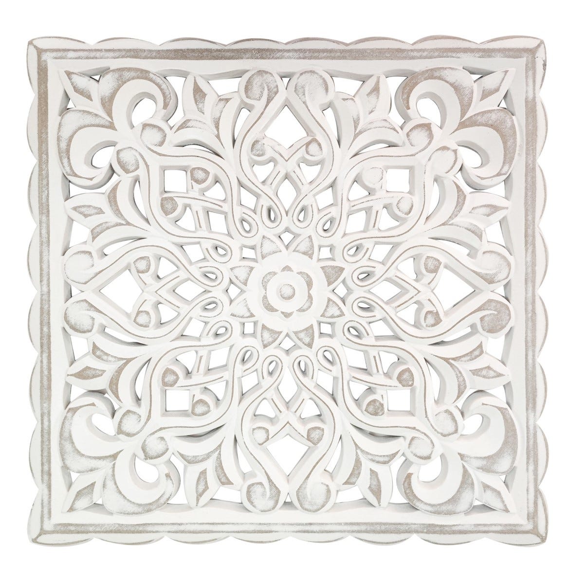 Signes Grimalt By SIGRIS - Mosaico Adorno Pared Blanco de Mdf, Placa de  Madera Placa Decorativa Placas Decorativas Pared 49x2x49cm