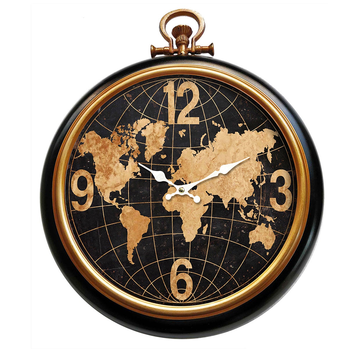 Signes Grimalt By SIGRIS - Reloj Pared Mapamundi Negro de Mdf, Reloj Reloj  Vintage Pared Reloj Pared Vintage 52x7x41cm