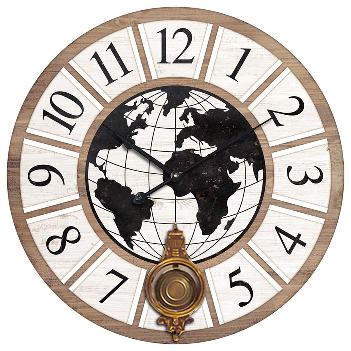 Signes Grimalt By SIGRIS - Reloj Pared Mapamundi Blanco de Mdf