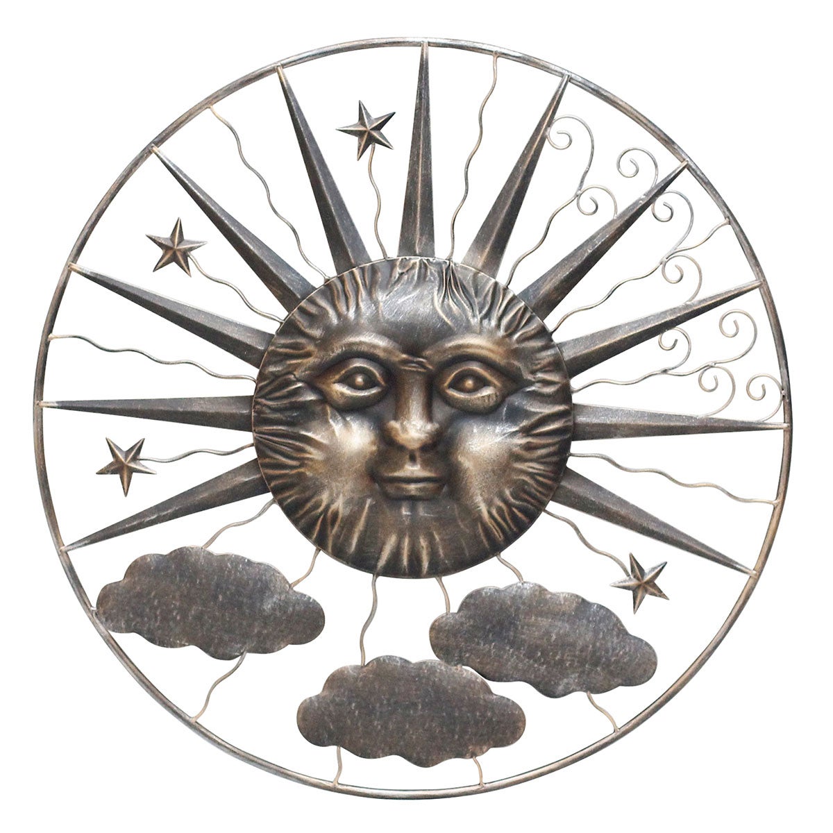 Signes Grimalt By Sigris - Adorno Pared Sol Adorno Pared, Apliques Metal  Dorado - 57x2x57 cm