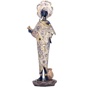 Signes Grimalt By SIGRIS - Figura Cabeza Africana Negro de Resina, Figura  de Africana Figuras Decorativas Decoracion Salon 40x16x23cm