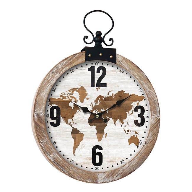 Sembrar Herméticamente Estadio Signes Grimalt By SIGRIS - Reloj Pared Mapamundi Blanco de Mdf | Reloj Reloj  Vintage Pared Reloj Pared Vintage 54x7x40cm | Leroy Merlin