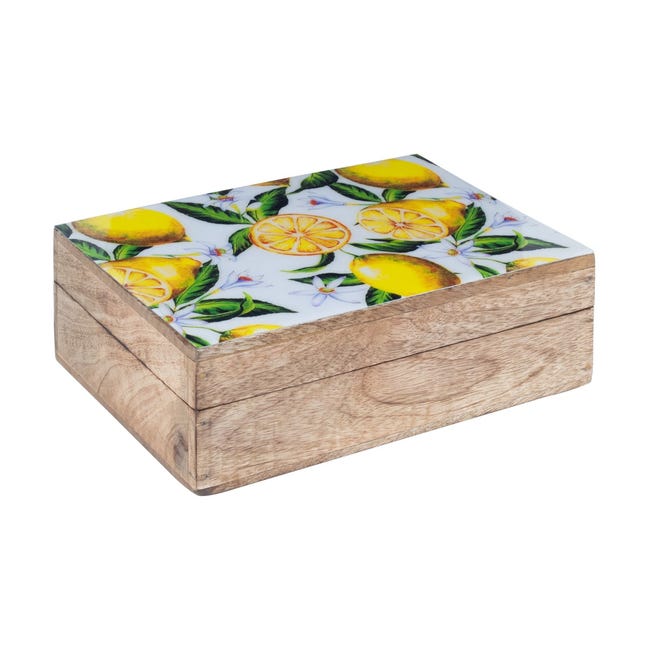 By Sigris - Caja Madera Decorativa, Cajitas de Madera - Set de 3 Cajas  Diferentes Tamaños, Diseño: Limones Decor And Go