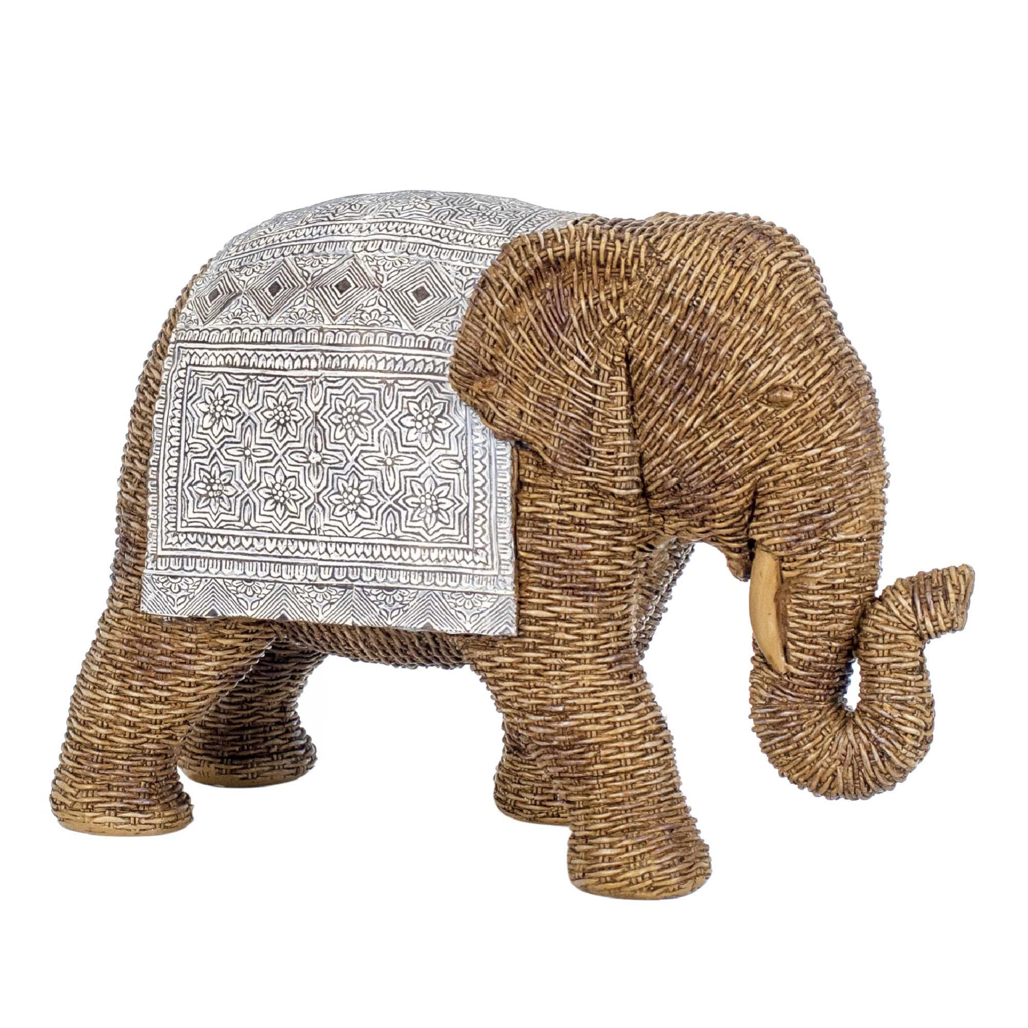 Signes grimalt by sigris - figura elefante marrón de resina | figura de elefante figuras de resina para jardin figura resina decoración 20x11x29cm