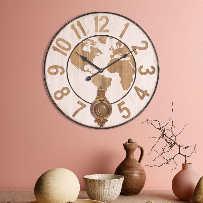 Signes Grimalt By Sigris Reloj de Pared Mundo Adorno Pared Relojes Marron 58x4x58 cm Leroy Merlin