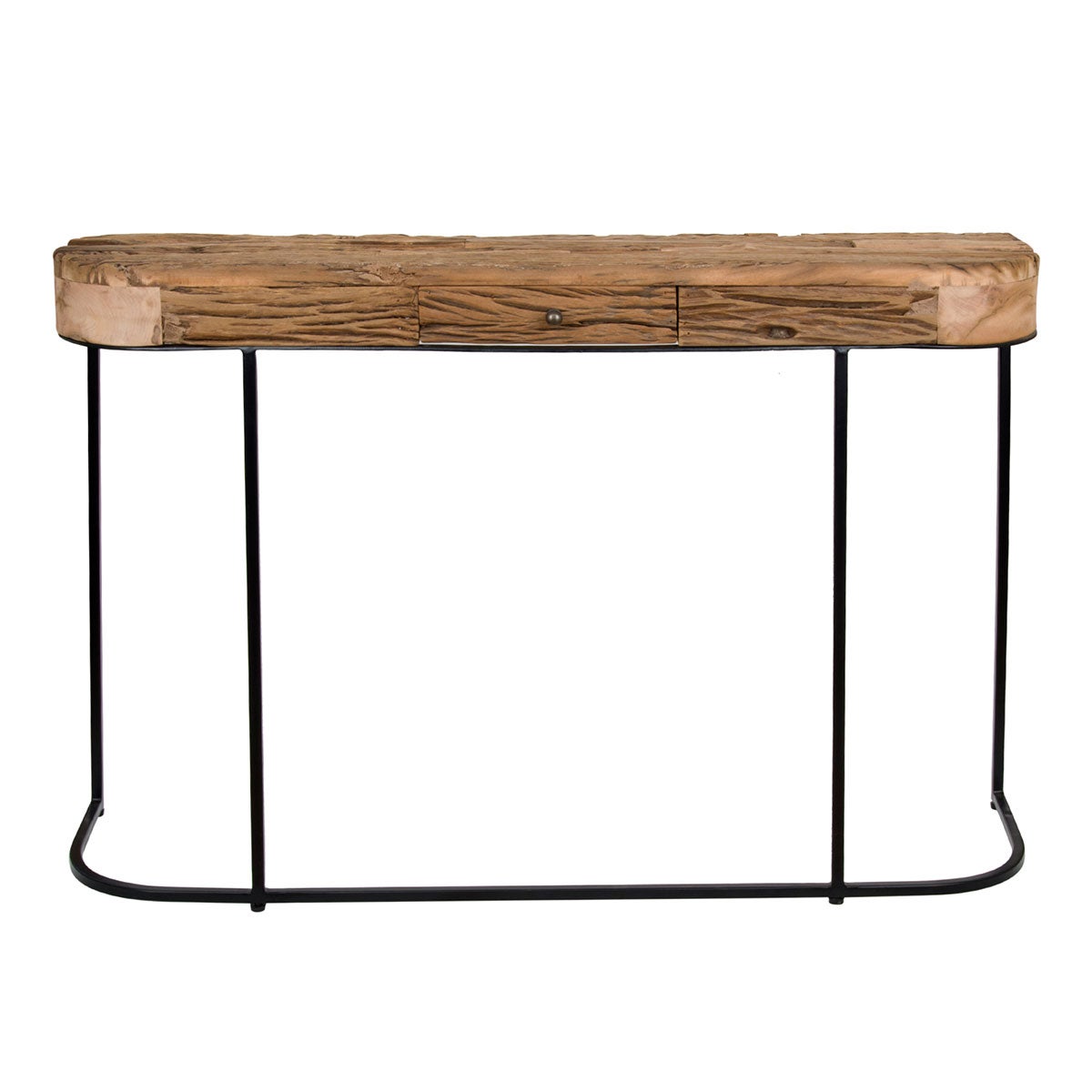 Signes grimalt by sigris - mesa de entrada marrón de metal y madera | mueble de entrada recibidores de entrada comodas y cajoneras cm