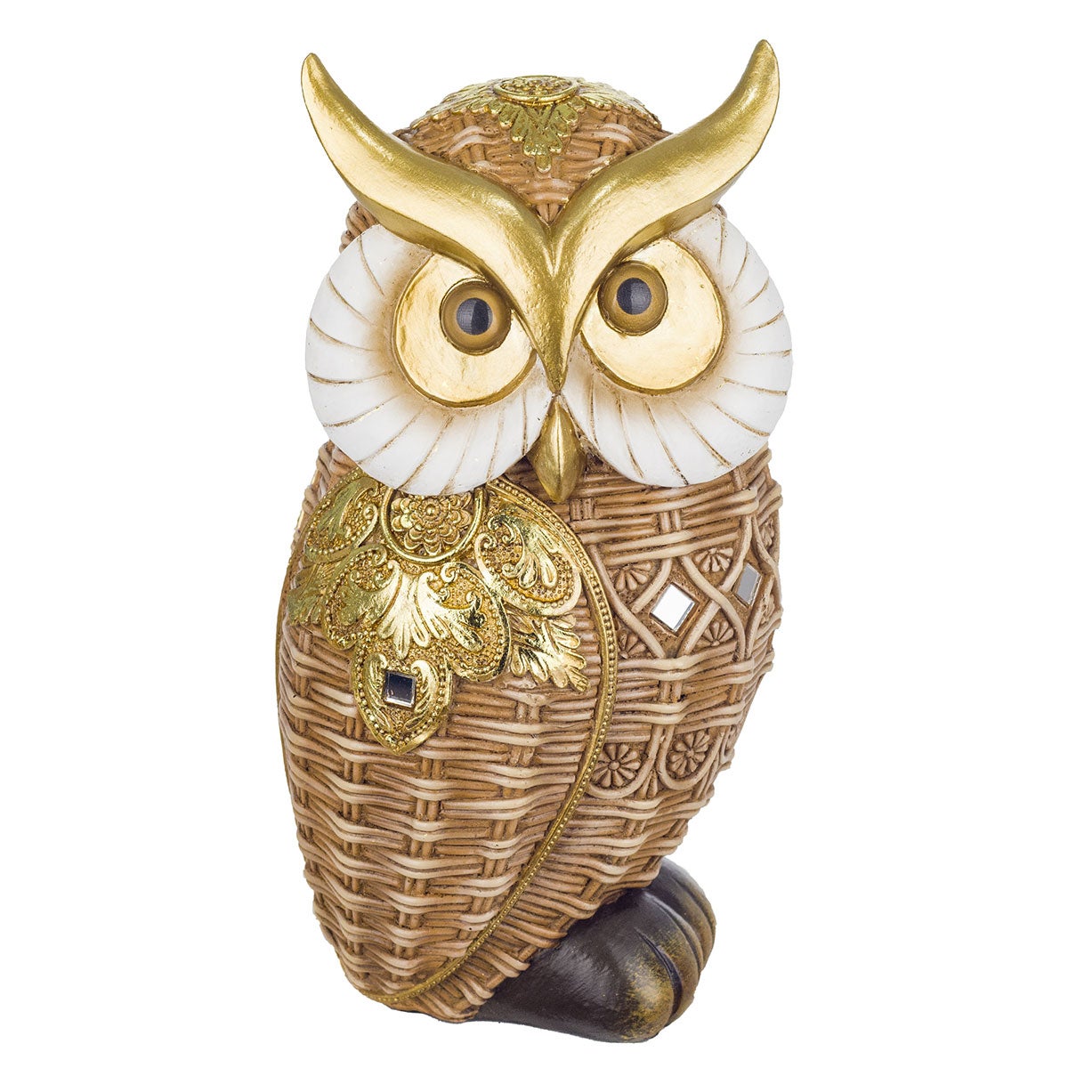 Signes grimalt by sigris - figura búho dorado de resina   figura de búho figuras de resina para jardin figura resina decoración 23x11x12cm