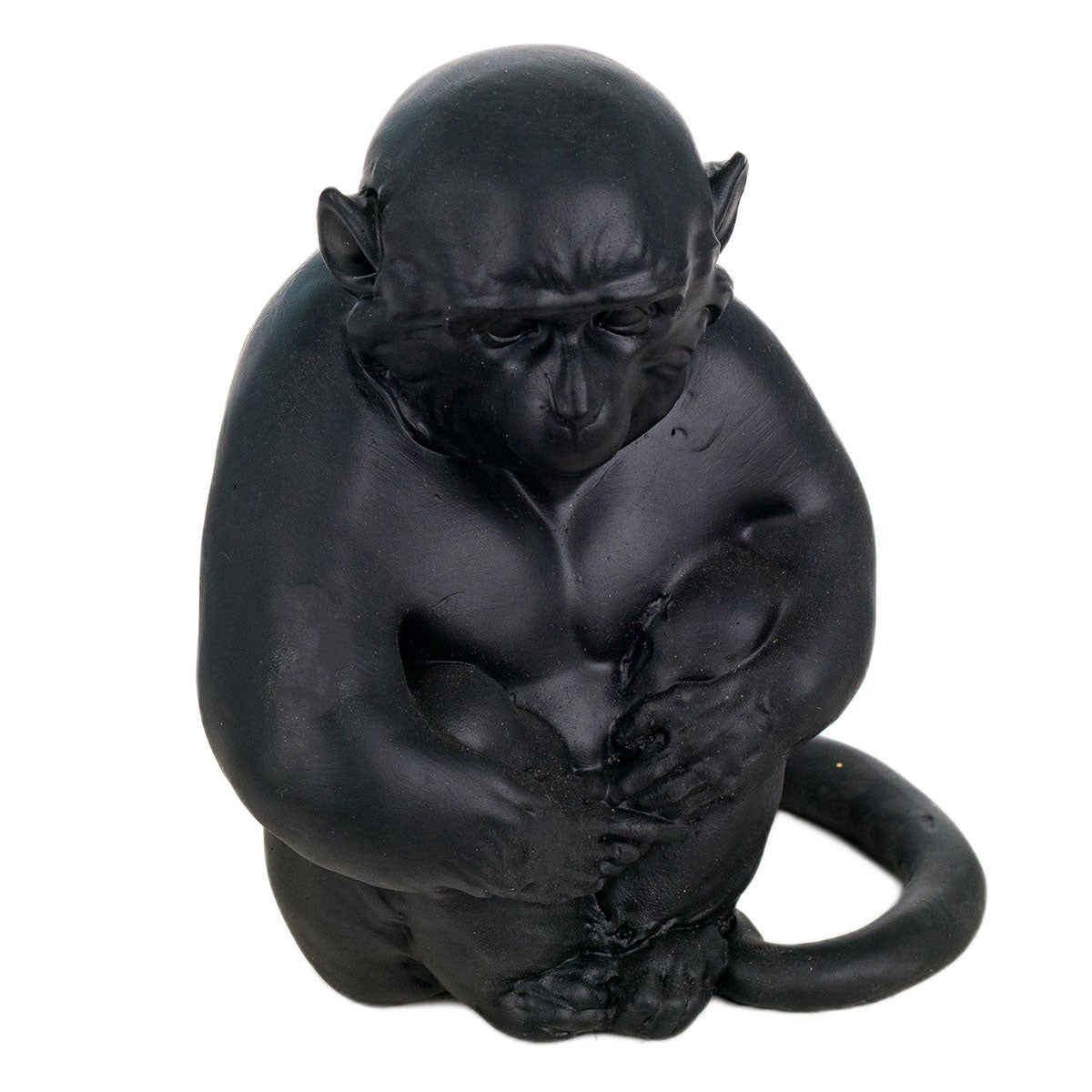 Signes grimalt by sigris - figura monos negro de resina | figura de mono figuras decoracion figuras decoracion modernas 15x10x13cm