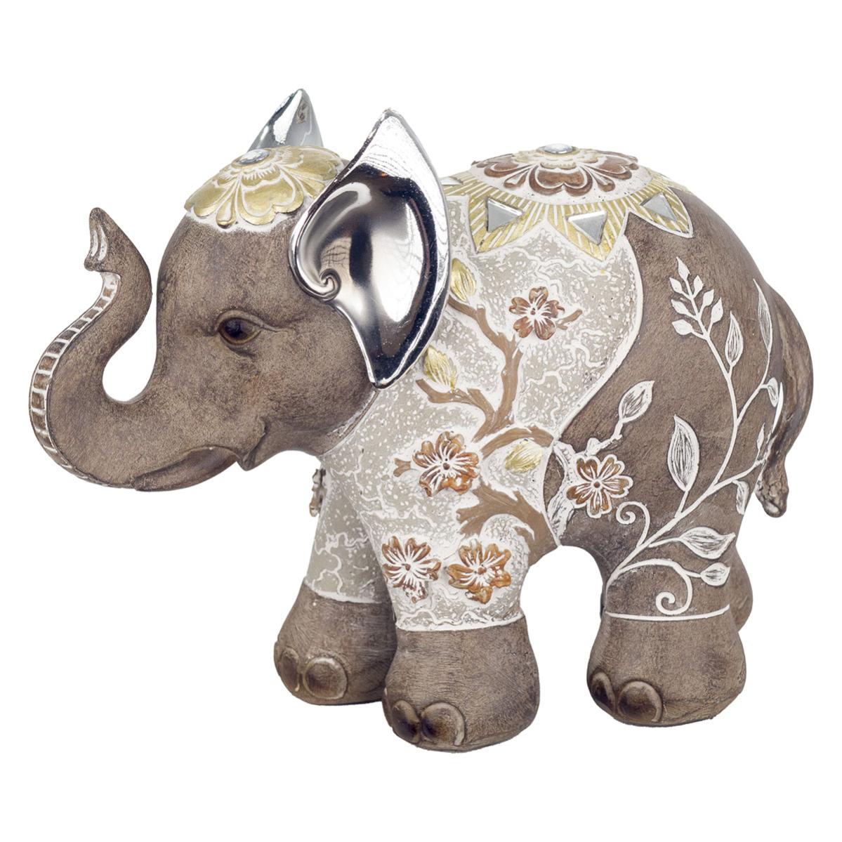 Signes grimalt by sigris - figura elefante blanco de resina | figura de elefante figuras de resina para jardin figura resina decoración 17x9x21cm