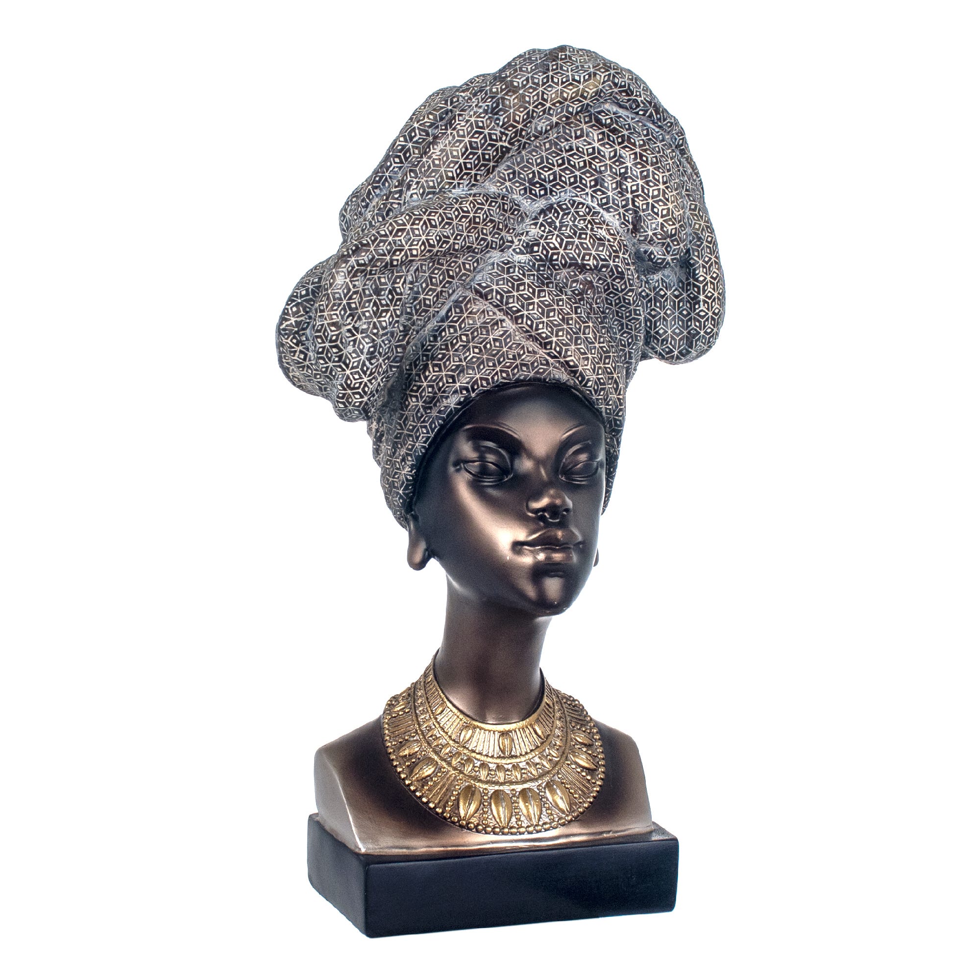 Signes Grimalt By SIGRIS - Figura Cabeza Africana Negro de Resina, Figura  de Africana Figuras Decorativas Decoracion Salon 40x16x23cm