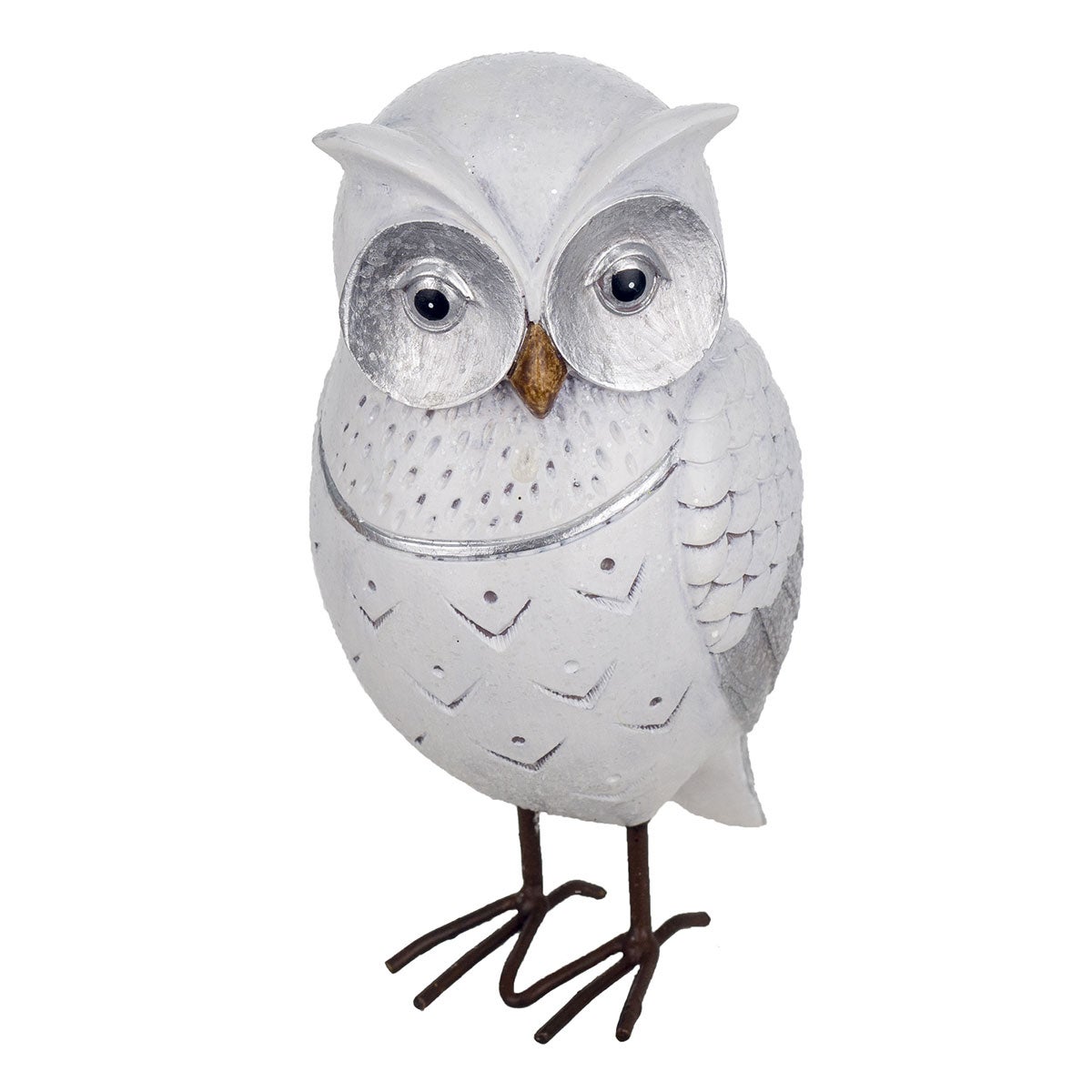 Signes grimalt by sigris - figura búho blanco de resina | figura de búho figuras de resina para jardin figura resina decoración 16x9x8cm