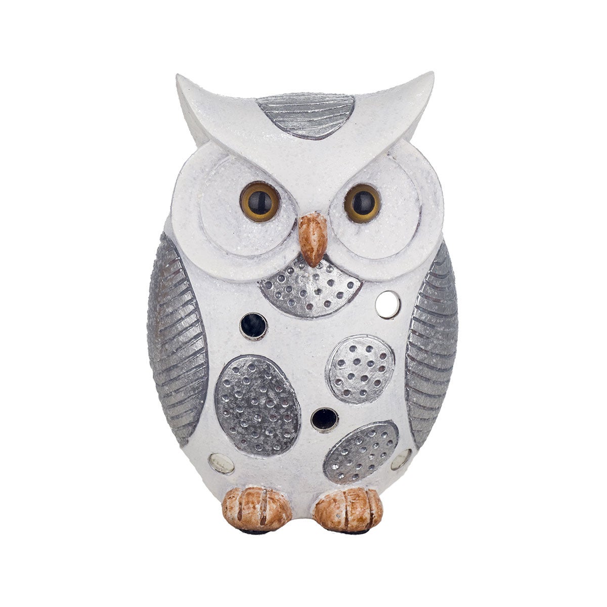 Signes grimalt by sigris - figura búho blanco de resina | figura de búho figuras de resina para jardin figura resina decoración 14x6x10cm