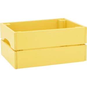 Boîte de rangement en tissu jaune banane pour étagère Milo