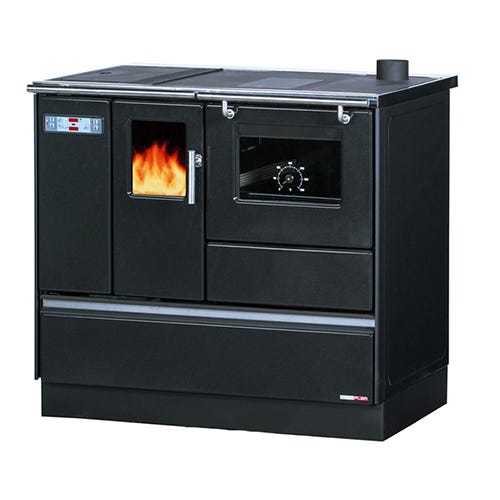 Silicio aceleración administrar Cocina de pellets con horno, solo calefacción, Sannover 8 kW Gris antracita  | Leroy Merlin