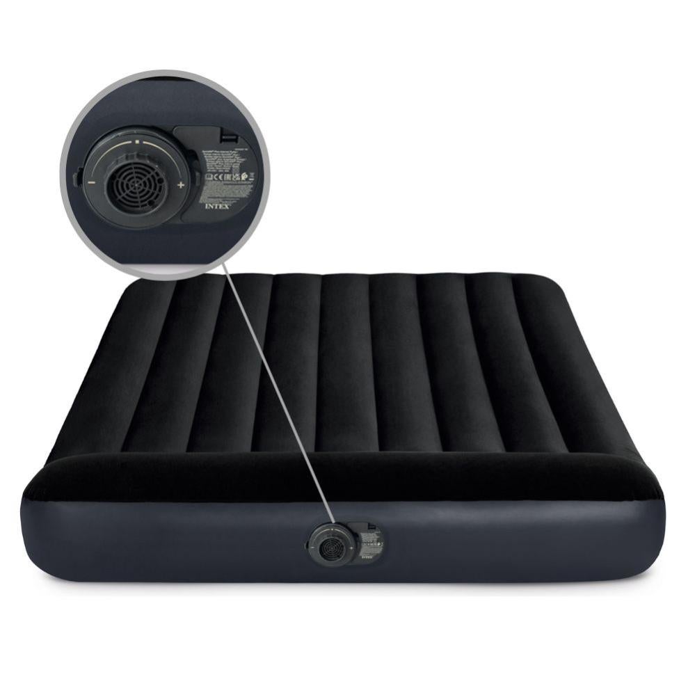 Matelas Gonflable Intex Classic Downy 2 Personnes XXL 183x203x25 Cm - Bleu Confort Camping