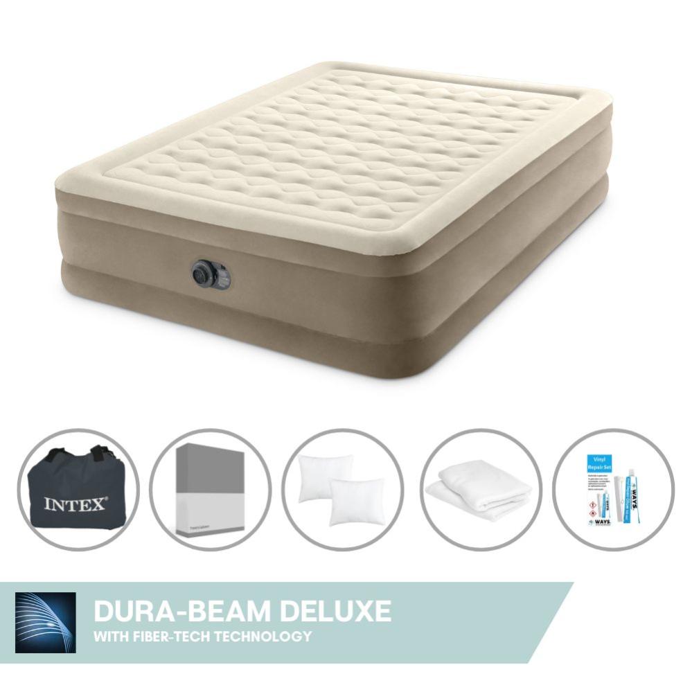 Intex 64150 Matelas pneumatique Dura-Beam 2 personnes + pompe intégrée