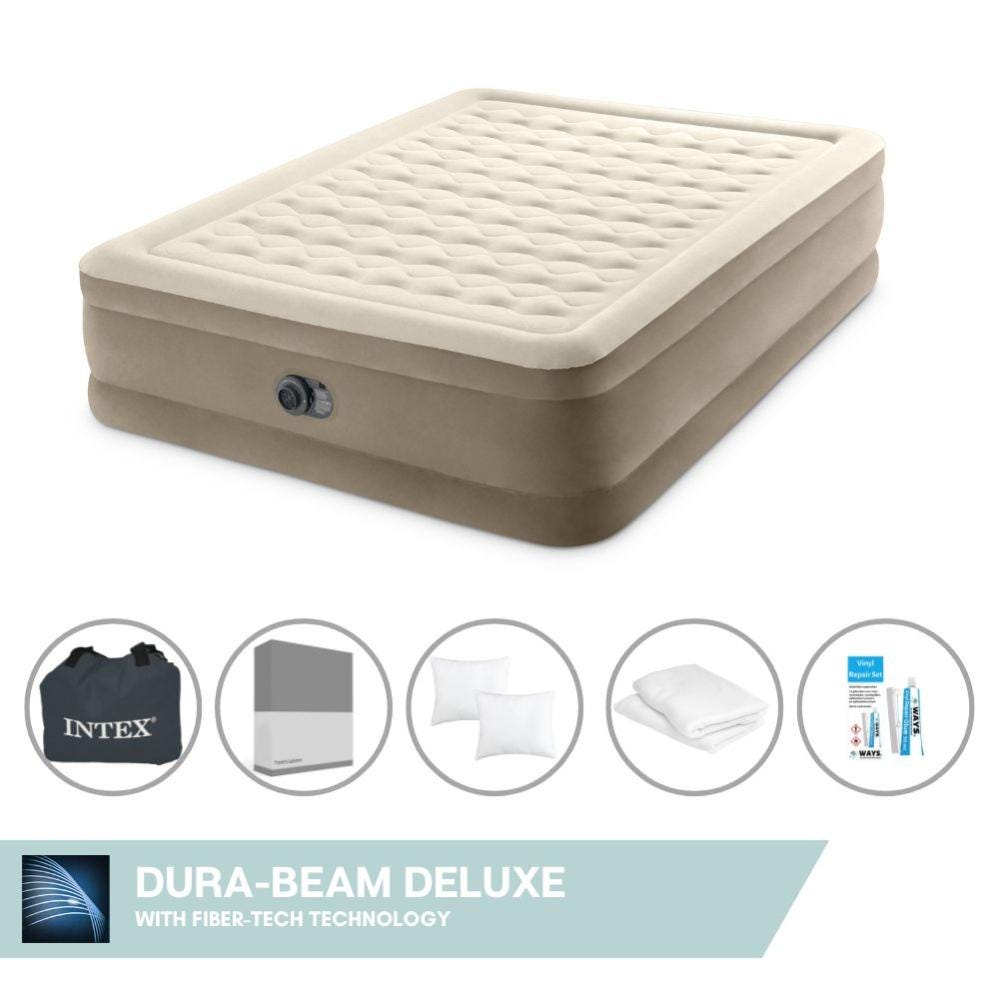 Intex 64150 Matelas pneumatique Dura-Beam 2 personnes + pompe intégrée Intex 64150 Matelas pneumatique Dura-Beam 2 personnes + pompe intégrée