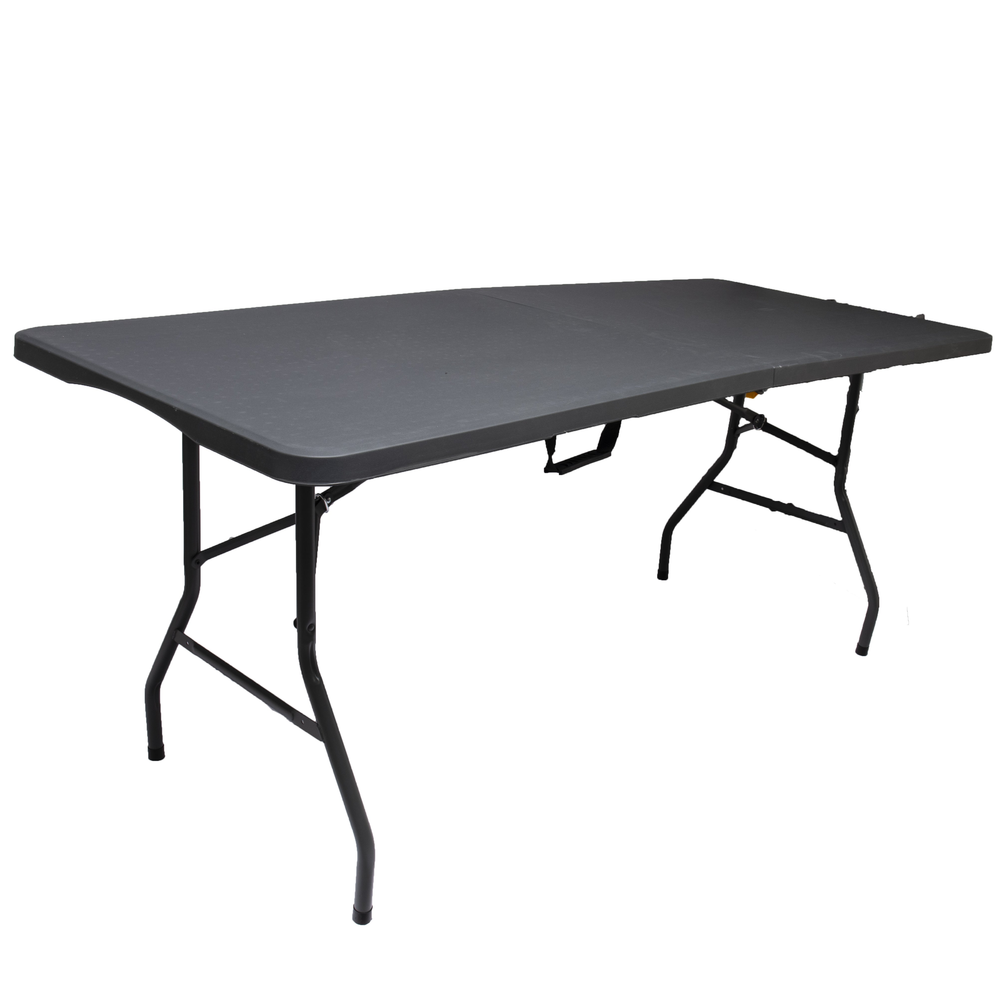 Table Pliante 180 cm Rectangulaire Effet Rotin Noire - Table de