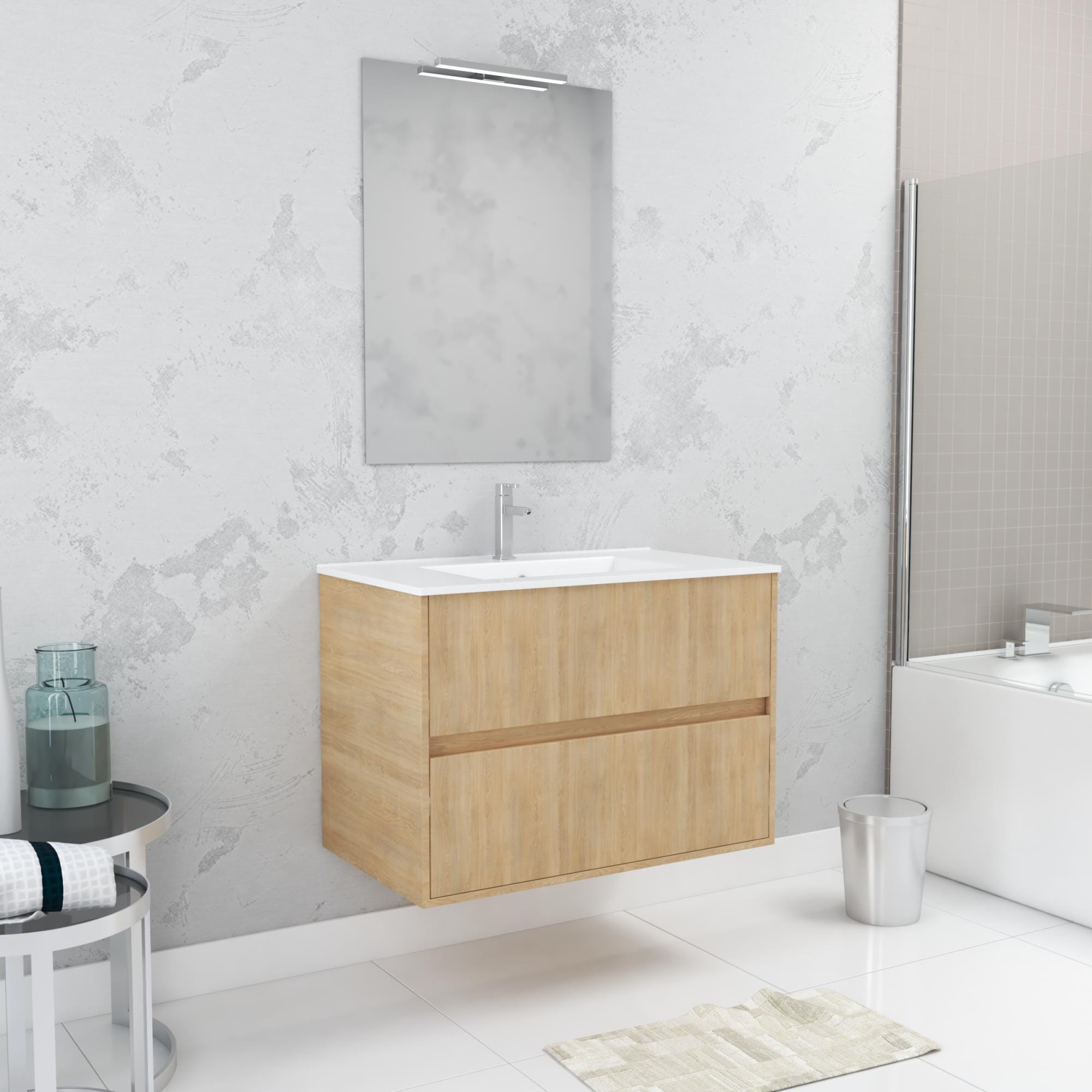 Mobile Bagno Sospeso 1 Cassettone 80 Cm Bogotà Rovere Fumo Mobile Bagno Sospeso 1 Cassettone 80 Cm Bogotà Rovere Fumo
