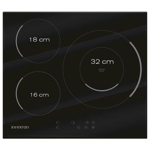 Placa de inducción flexible 90 cm 3 zonas de cocinado