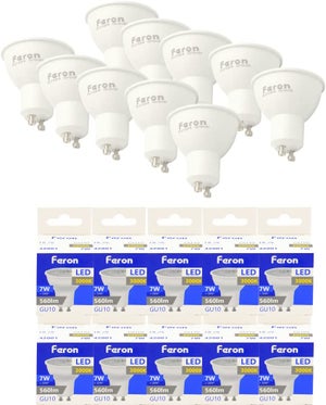 ajo He reconocido tomar el pelo Feron Bombillas GU10 LED Pack 10| LB-26, GU10, 7W 230V | 560Lm| ángulo de apertura 120°|Blanca | Leroy Merlin ajo He reconocido tomar el pelo Feron Bombillas GU10 LED Pack 10| LB-26, GU10, 7W 230V | 560Lm| ángulo de apertura 120°|Blanca | Leroy Merlin