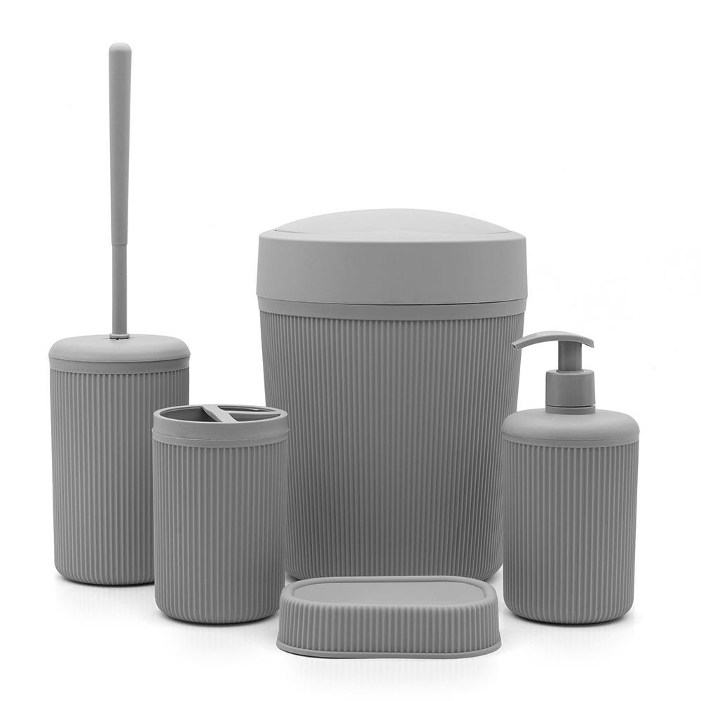 Set completo accessori bagno grigio in ceramica Cup