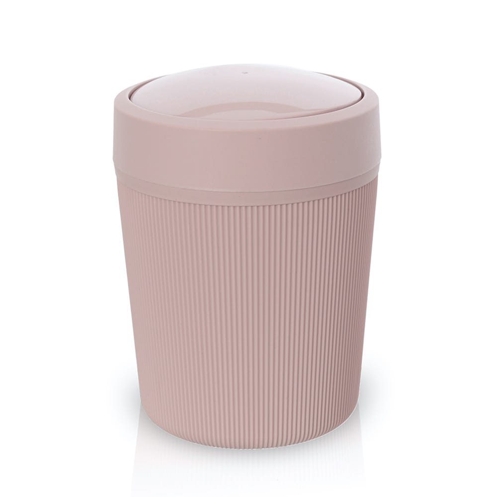 Pattumiera bagno rosa in plastica 4,2 lt con coperchio basculante Ring